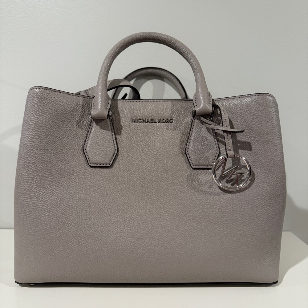 NWT Michael Kors Gray Satchel with Silver Accents